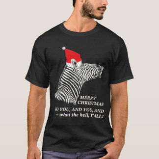 T-shirt Joyeux Noël Y'all Zebra