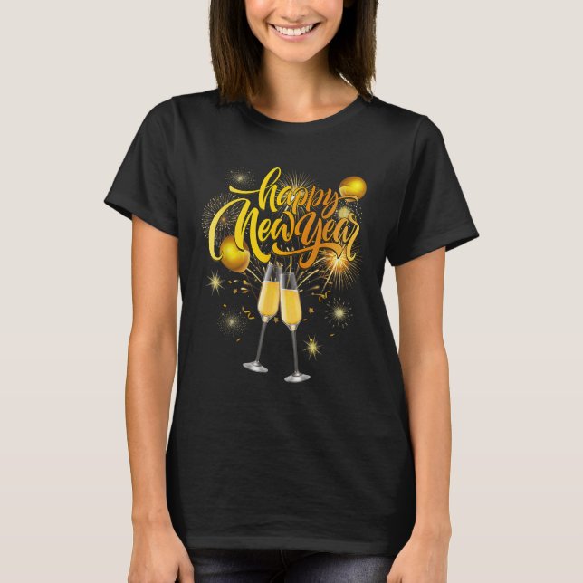 T-shirt Joyeux Nouvel An 2026 Feu d'artifice Confetti Nouv (Devant)