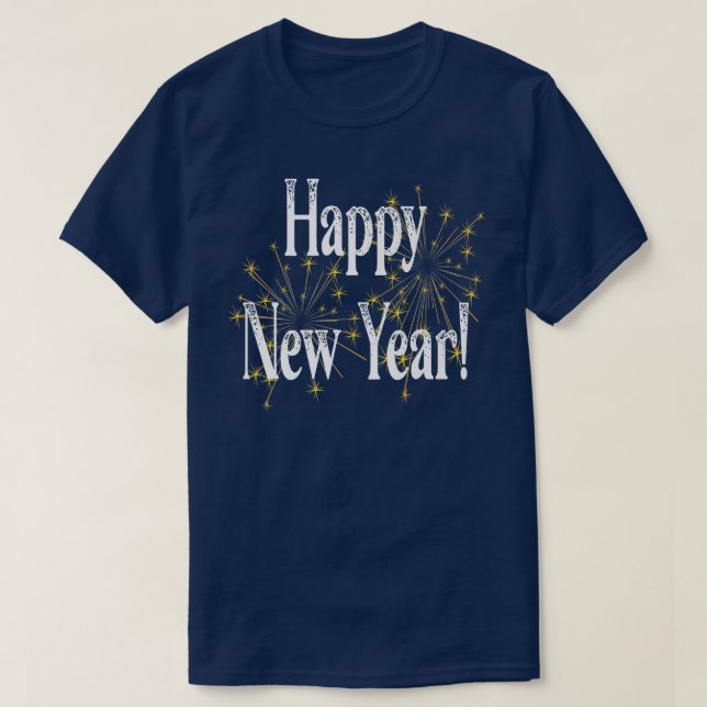 T-shirt Joyeux Nouvel An Jour Feu d'artifice Bonjour Jour  (Design devant)