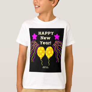 T-shirt Joyeux Nouvel An Souhaite Garçons Blanc Basique T