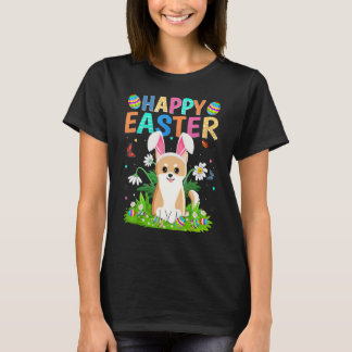 T-shirt Joyeux Oeuf Lapin de Pâques Funny Akita Inu Chien 