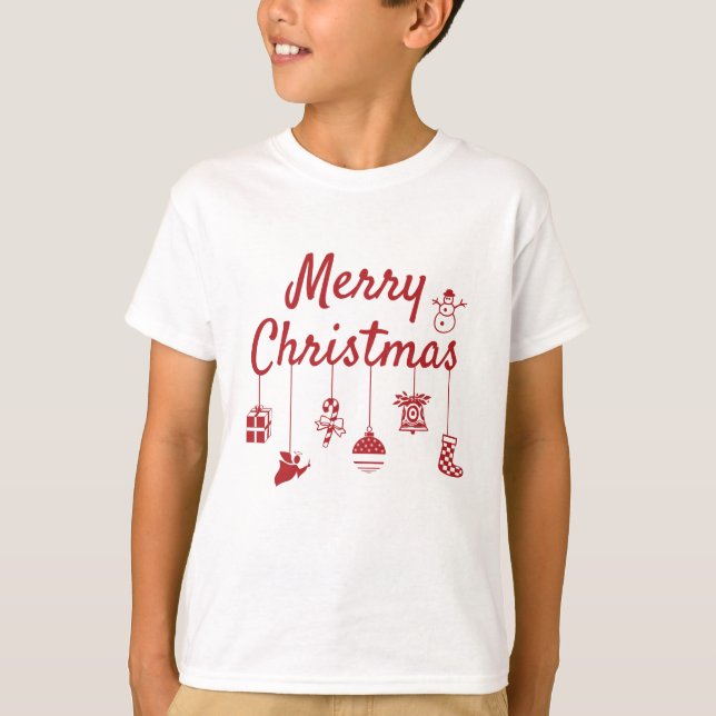 T-shirt Joyeux ornements de Noël (Devant)
