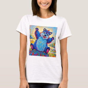 T-shirt Joyeux ours drôle Abstrait joli art animal