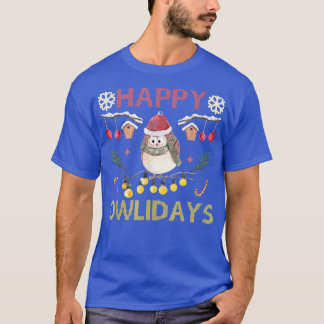 T-shirt Joyeux Owlidays, hibou de Noël