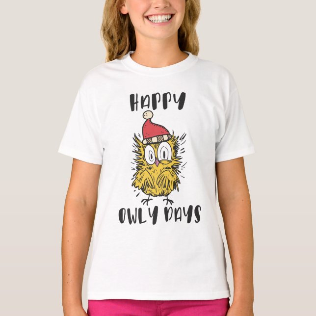 T-shirt Joyeux Owly Days Funny Père Noël Owl (Devant)