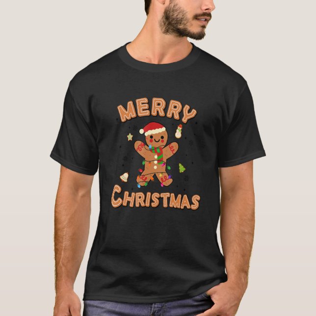 T-shirt Joyeux pain d'épices de Noël Joyeux biscuit de Noë (Devant)