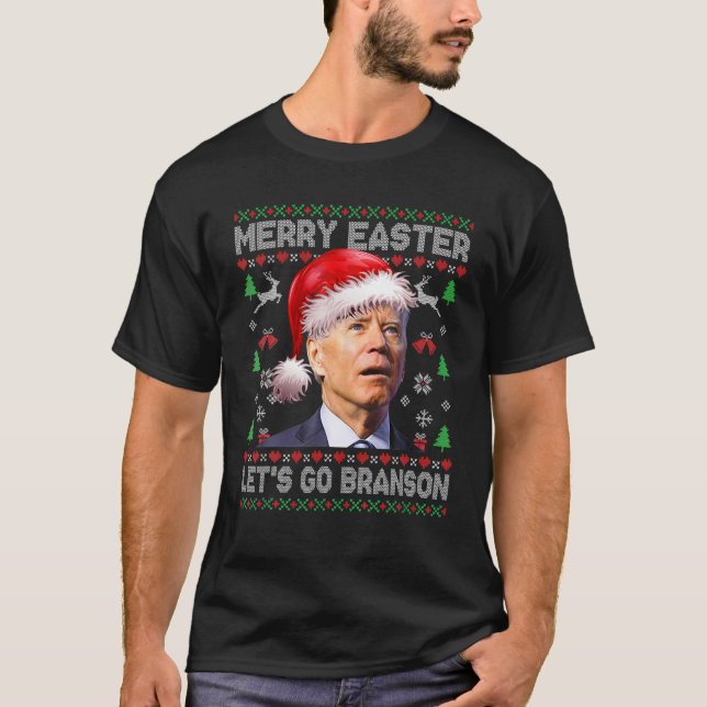 T-shirt Joyeux Pâques Allons-y Branson Brandon Vilain Noël (Devant)
