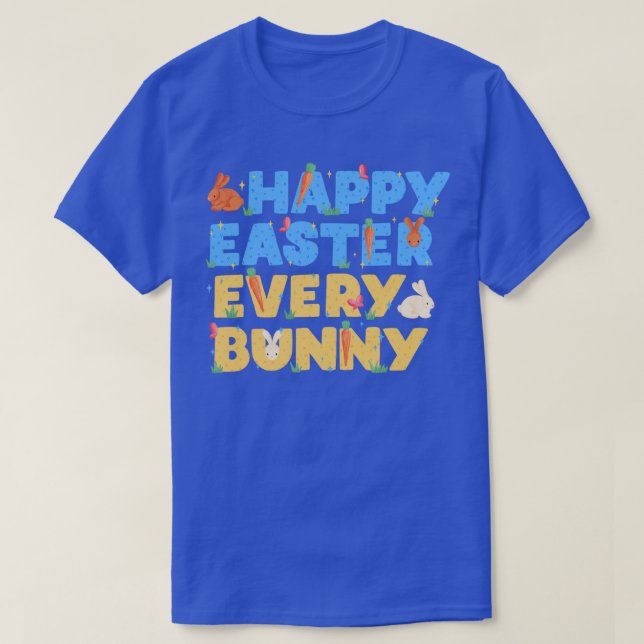 T-shirt Joyeux Pâques chaque lapin (Design devant)