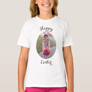 T-shirt Joyeux Pâques Custom Photo OEufs Chasse Enfants Va
