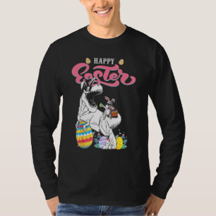 T-shirt Joyeux Pâques Dabbing Rabbit équitation Dinosaure