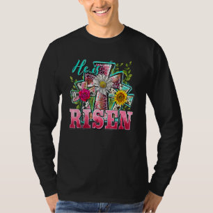 T-shirt Joyeux Pâques Il Est Ressuscité Tournesol Leopard