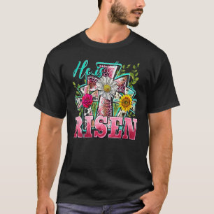 T-shirt Joyeux Pâques Il Est Ressuscité Tournesol Leopard