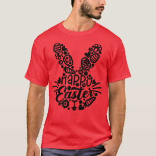 T-shirt Joyeux Pâques, Lapin Visage Hommes Femmes Enfants 