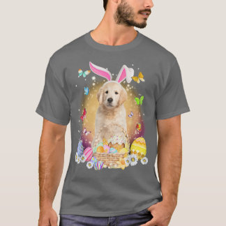 T-shirt Joyeux Pâques mignon lapin Chien Golden Retriever