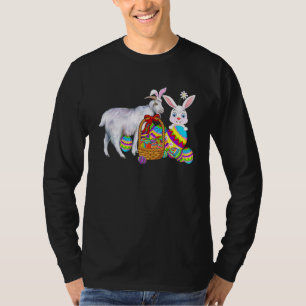 T-shirt Joyeux Pâques mignonette lapin chèvre Panier Oeufs