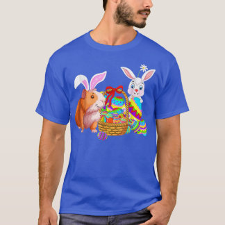 T-shirt Joyeux Pâques mignonette lapin Guinée porc panier 