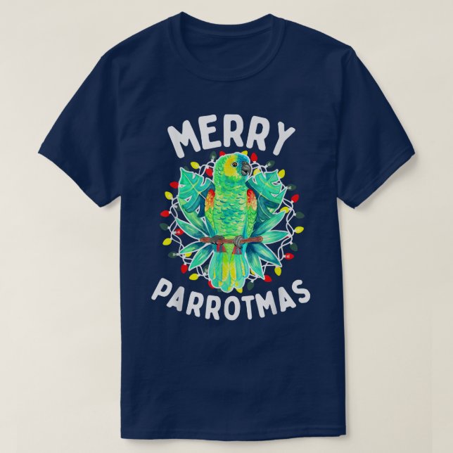 T-shirt Joyeux Parrotmas Amazon Parrot Amusant Vacances Oi (Design devant)