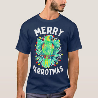 T-shirt Joyeux Parrotmas Amazon Parrot Amusant Vacances Oi