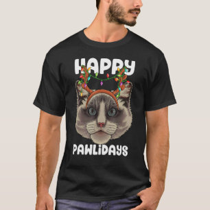 T-shirt Joyeux Pawlidays Ragdoll Noël Patte Chat Fêtes