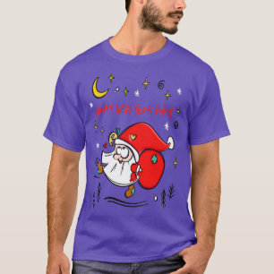 T-shirt Joyeux Père Noël de Noël avec sac drôle barbu avec