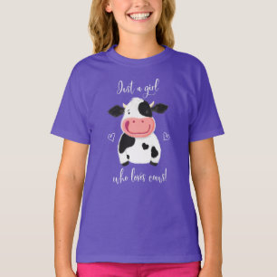 T-shirt Joyeux Petit Holstein Juste Une Fille Qui Aime Les