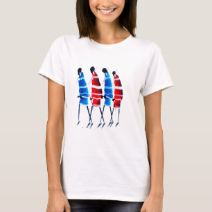 T-shirt Joyeux peuple Massaï Guerriers Marcher Art Imprime