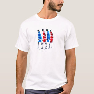T-shirt Joyeux peuple Massaï Guerriers Marcher Art Imprime