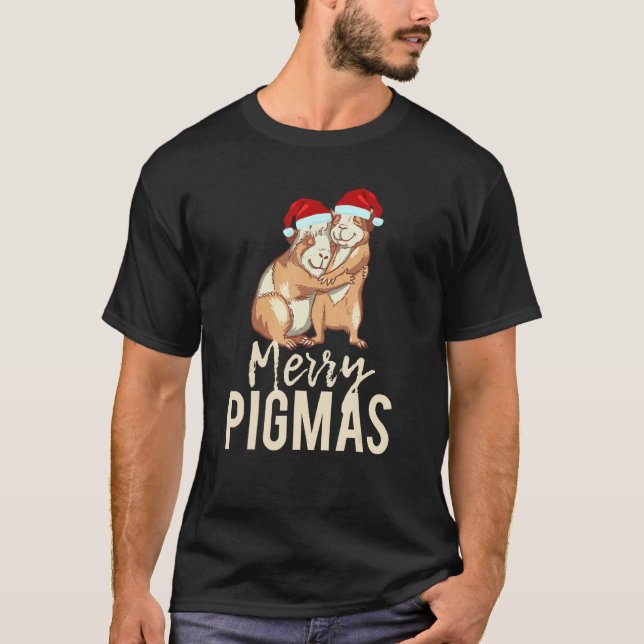 T-shirt Joyeux Pigmas Masque Visage Guinée Pig Xmas Aanta  (Devant)