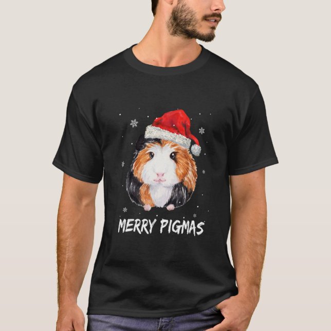 T-shirt Joyeux Pigmas Noël Drôle Guinée Pig Lover Cadeau (Devant)