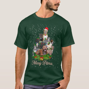 T-shirt Joyeux Pitmas drôle Pitbull Chien moche Noël Arbre