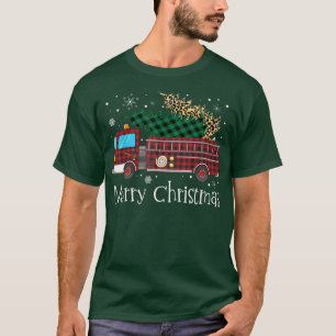 T-shirt Joyeux pompier sapin sapin de Noël Pompier Tampon