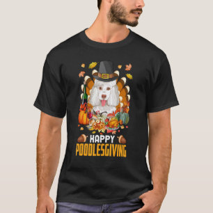 T-shirt Joyeux Poodlesgiving Pèlerin Poodle Chien Dinde Qu