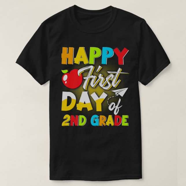 T-shirt Joyeux Premier Jour De 1Ème Année De Retour À L'Éc (Design devant)