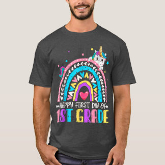 T-shirt Joyeux Premier Jour De 1Ème Année Unicorne Retour