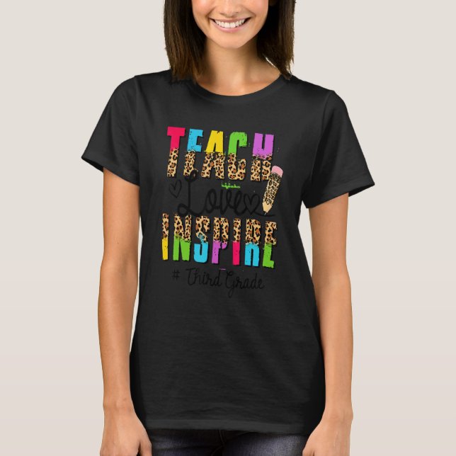 T-shirt Joyeux Premier Jour De 3E Année Professeur Boho Le (Devant)