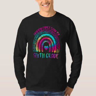 T-shirt Joyeux Premier Jour De 6e Rentree Scolaire Arc-en-