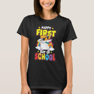 T-shirt Joyeux Premier Jour De L'École Dabbing Hamster Ret