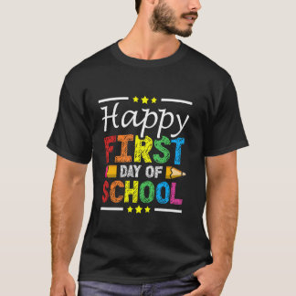 T-shirt Joyeux Premier Jour De L'École Élèves De Niveau Pu