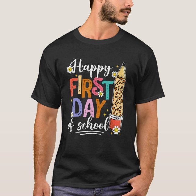 T-shirt Joyeux Premier Jour De L'École Enseignants Enfants (Devant)