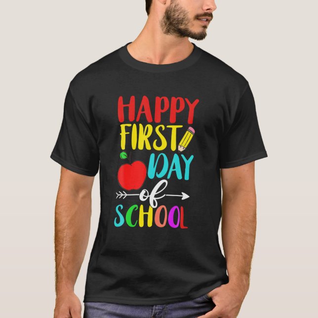 T-shirt Joyeux Premier Jour De L'École Funny Enseignant Él (Devant)
