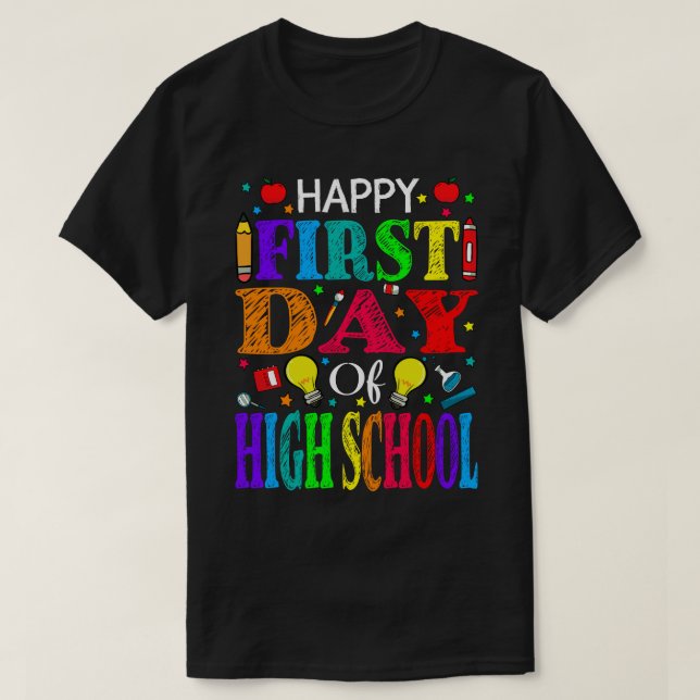 T-shirt Joyeux Premier Jour De Lycée Enseignant Étudiant (Design devant)