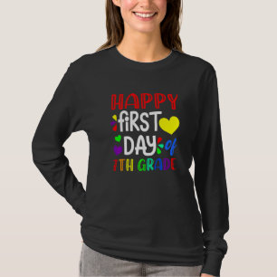 T-shirt Joyeux Premier Jour De Septième Heureuse Rentrée S
