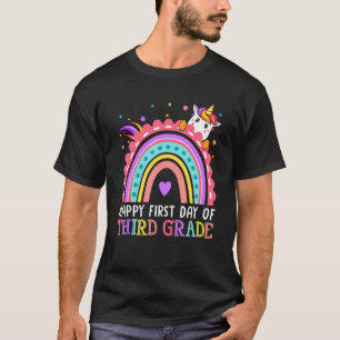T-shirt Joyeux Premier Jour De Troisième Qualité Unicorne