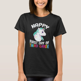 T-shirt Joyeux Premier Jour De Troisième Qualité Unicorne
