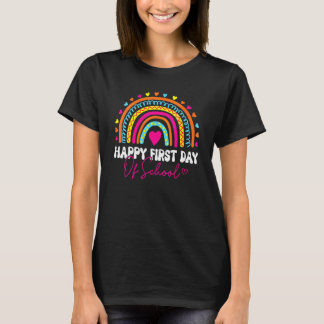 T-shirt Joyeux premier jour d'école Arc-en-ciel Bienvenue 