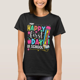 T-shirt Joyeux premier jour d'école crayon enseignant enfa