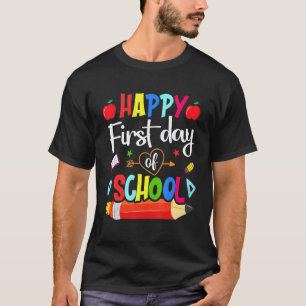 T-shirt Joyeux Premier Jour D'école Enseignant Élève Rentr