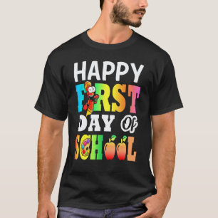 T-shirt Joyeux Premier Jour D'école Hommes Femmes Enseigna