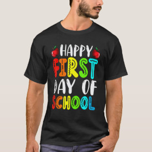 T-shirt Joyeux Premier Jour D'école Mignons Élèves Enseign