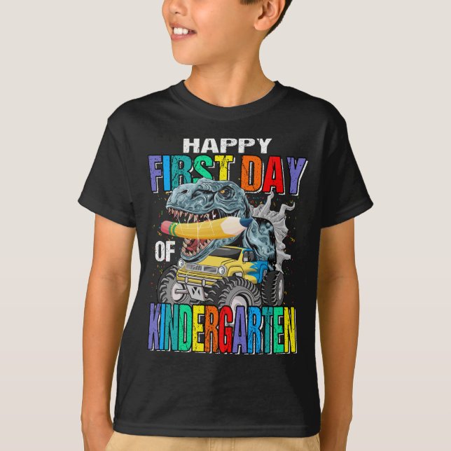 T-shirt Joyeux Premier Jour D'Enfance Camion Monster  (Devant)